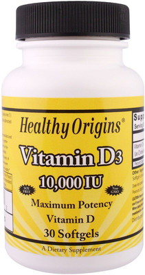 

Healthy Origins Vitamin D3, 10,000 IU, 30 Softgels(30 No)