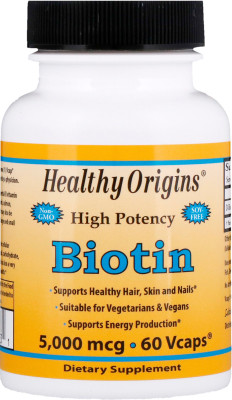 

Healthy Origins Biotin, High Potency, 5,000 mcg, 60 Vcaps(60 No)