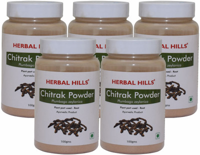 

Herbal Hills Chitrak Root Powder - 100 gms - Pack of 5 - Chitrak Mool Powder(100 g)