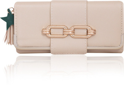 

BeeFashionable Women White Artificial Leather Wrist Wallet(5 Card Slots), Cream