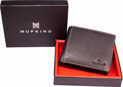 

MUPKINO Boys Black Genuine Leather Wallet(7 Card Slots)