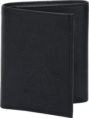 

wild hors Boys Black Artificial Leather Wallet(6 Card Slots)