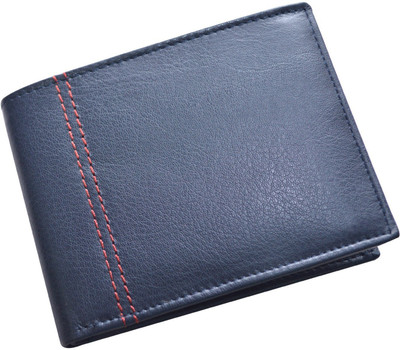 

CUT THE CHASE Men Casual Blue Genuine Leather Wallet(6 Card Slots)