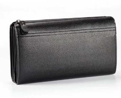 

GeoCarter Women Casual Black Artificial Leather, Denim Wallet(12 Card Slots)