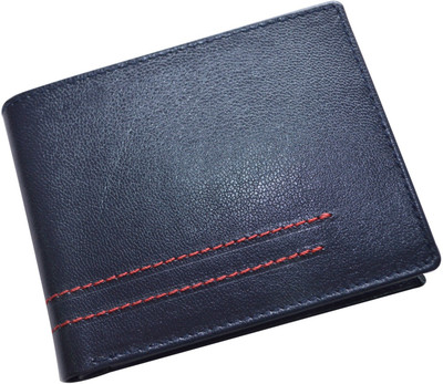 

CUT THE CHASE Men Casual Blue Genuine Leather Wallet(6 Card Slots)