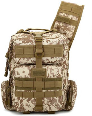 

Bagzar Urban Commuter Antitheft Tactical Bag for Laptop Tablet Tiffin Heavyduty Multi pocket Crossbody Messenger Sling Bag-Camouflage Brown 20 Backpack(Brown)