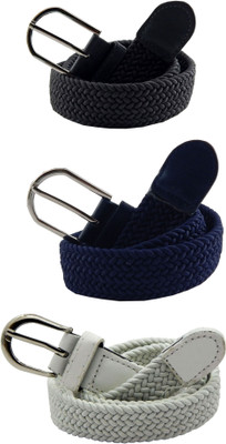 

ELS Women Casual, Evening, Formal Grey, Blue, White Canvas, Fabric, Synthetic Belt, Blue;grey;white