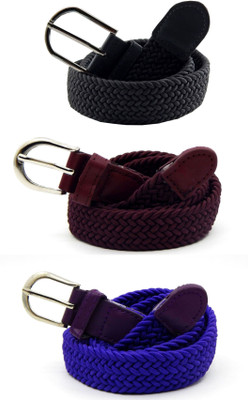 

ELS Women Casual, Evening, Formal Grey, Maroon, Purple Canvas, Fabric, Synthetic Belt