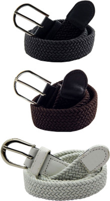 

ELS Women Casual, Evening, Formal Grey, Brown, White Canvas, Fabric, Synthetic Belt, Brown;grey;white