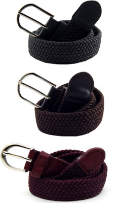 

ELS Women Casual, Evening, Formal Grey, Brown, Maroon Canvas, Fabric, Synthetic Belt, Brown;grey;maroon