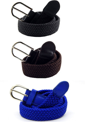 

ELS Women Casual, Evening, Formal Grey, Brown, Blue Canvas, Fabric, Synthetic Belt, Brown;grey;light blue