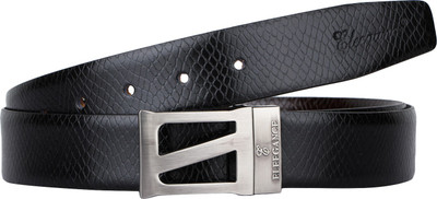 

ELEEGANCE Men Black Genuine Leather Reversible Belt