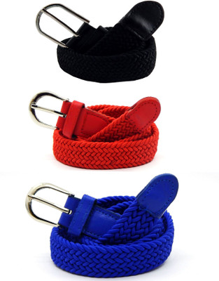 

ELS Women Casual, Evening, Formal Black, Red, Blue Canvas, Fabric, Synthetic Belt, Black;light blue;red