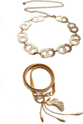 

Vritraz Women Casual, Party Gold Metal Belt