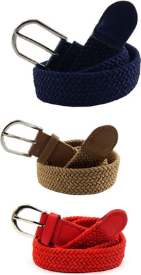 

ELS Women Casual, Evening, Formal Blue, Beige, Red Canvas, Fabric, Synthetic Belt, Beige;blue;red