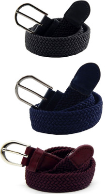 

ELS Women Casual, Evening, Formal Grey, Blue, Maroon Canvas, Fabric, Synthetic Belt, Blue;grey;maroon