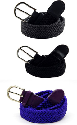 

ELS Women Casual, Evening, Formal Grey, Black, Purple Canvas, Fabric, Synthetic Belt, Black;grey;purple