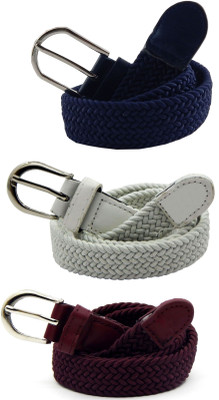 

ELS Women Casual, Evening, Formal Blue, White, Maroon Canvas, Fabric, Synthetic Belt, Blue;maroon;white