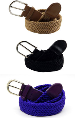 

ELS Women Casual, Evening, Formal Beige, Black, Purple Canvas, Fabric, Synthetic Belt