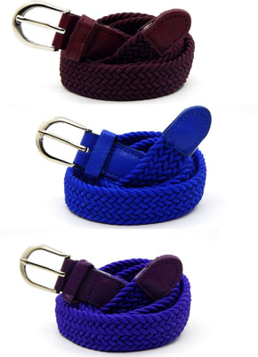 

ELS Women Casual, Evening, Formal Maroon, Blue, Purple Canvas, Fabric, Synthetic Belt, Light blue;maroon;purple