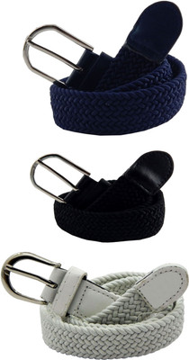 

ELS Women Casual, Evening, Formal Blue, Black, White Canvas, Fabric, Synthetic Belt, Black;blue;white