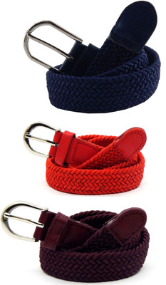 

ELS Women Casual, Evening, Formal Blue, Red, Maroon Canvas, Fabric, Synthetic Belt, Blue;maroon;red
