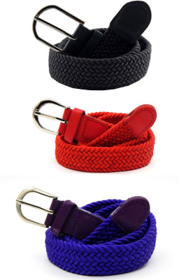 

ELS Women Casual, Evening, Formal Grey, Red, Purple Canvas, Fabric, Synthetic Belt, Grey;purple;red