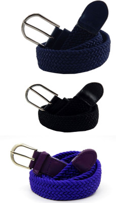

ELS Women Casual, Evening, Formal Blue, Black, Purple Canvas, Fabric, Synthetic Belt, Black;blue;purple