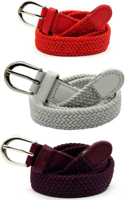 

ELS Women Casual, Evening, Formal Red, White, Maroon Canvas, Fabric, Synthetic Belt, Maroon;red;white