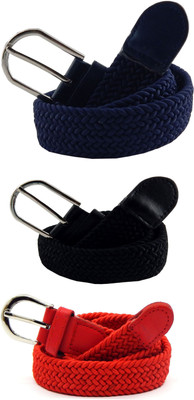 

ELS Women Casual, Evening, Formal Blue, Black, Red Canvas, Fabric, Synthetic Belt, Black;blue;red