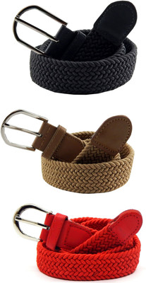

ELS Women Casual, Evening, Formal Grey, Beige, Red Canvas, Fabric, Synthetic Belt, Beige;grey;red