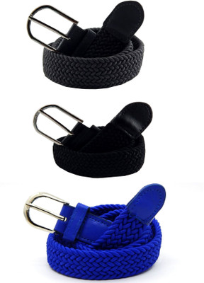 

ELS Women Casual, Evening, Formal Grey, Black, Blue Canvas, Fabric, Synthetic Belt, Black;grey;light blue