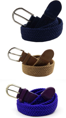 

ELS Women Casual, Evening, Formal Blue, Beige, Purple Canvas, Fabric, Synthetic Belt, Beige;blue;purple