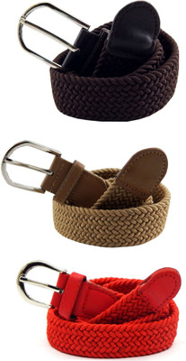

ELS Women Casual, Evening, Formal Brown, Beige, Red Canvas, Fabric, Synthetic Belt, Beige;brown;red