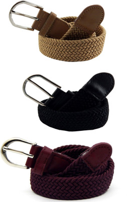 

ELS Women Casual, Evening, Formal Beige, Black, Maroon Canvas, Fabric, Synthetic Belt
