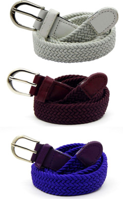 

ELS Women Casual, Evening, Formal White, Maroon, Purple Canvas, Fabric, Synthetic Belt, Maroon;purple;white