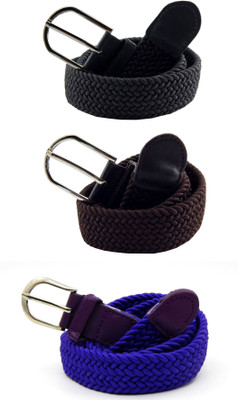 

ELS Women Casual, Evening, Formal Grey, Brown, Purple Canvas, Fabric, Synthetic Belt, Brown;grey;purple