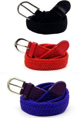 

ELS Women Casual, Evening, Formal Black, Red, Purple Canvas, Fabric, Synthetic Belt, Black;purple;red