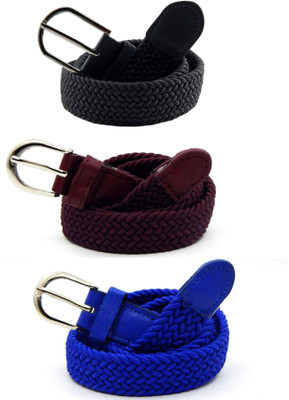 

ELS Women Casual, Evening, Formal Grey, Maroon, Blue Canvas, Fabric, Synthetic Belt, Grey;light blue;maroon