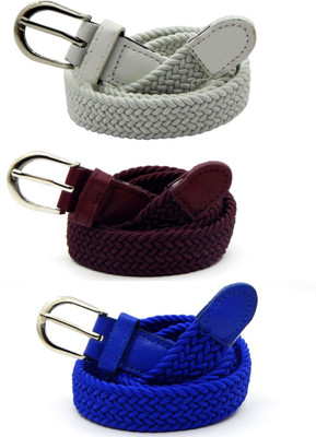 

ELS Women Casual, Evening, Formal White, Maroon, Blue Canvas, Fabric, Synthetic Belt, Light blue;maroon;white