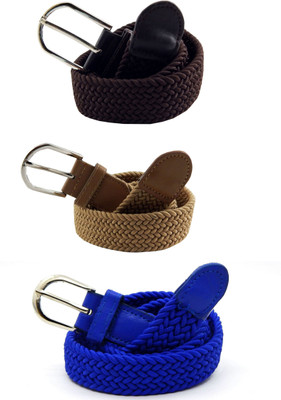 

ELS Women Casual, Evening, Formal Brown, Beige, Blue Canvas, Fabric, Synthetic Belt, Beige;brown;light blue