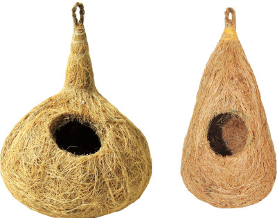 

BRAMMA handmade combo of 2 coir Bird House(Hanging, Wall Mounting, Tree Mounting)