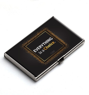 

QuoteSutra Everything is a Choice Business 10 Card Holder(Set of 1, Gold, Black)