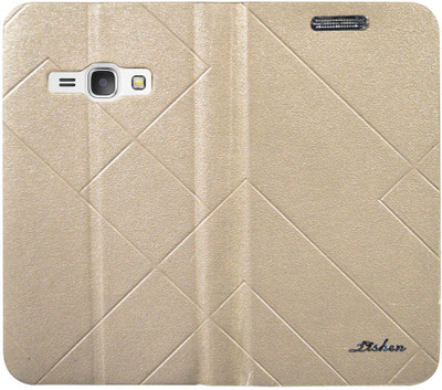 COVERNEW Flip Cover for Samsung Galaxy J1 4G(Gold)