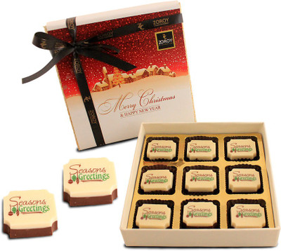 

Zoroy Luxury Chocolate Box of Christmas greeting - 9 chocolates Fudges(90 g)