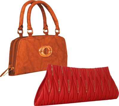 

Element Cart Casual, Party, Formal Red, Brown Clutch, Brown;red