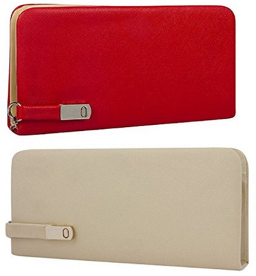 

SP Casual Red, Beige Clutch, Beige;red