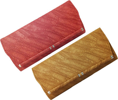 

landloper Casual, Party, Formal Red, Brown Clutch, Brown;red