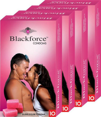 Blackforce BLACK FORCE bubblegum flavour condom 10pcs and 4 pack of (40 pcs ) Condom (Set of 4, 40S) Condom(Set of 4, 10S)
