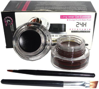 

glowrose black and brown gel eyeliner with brush 0.59 g(black, brown)